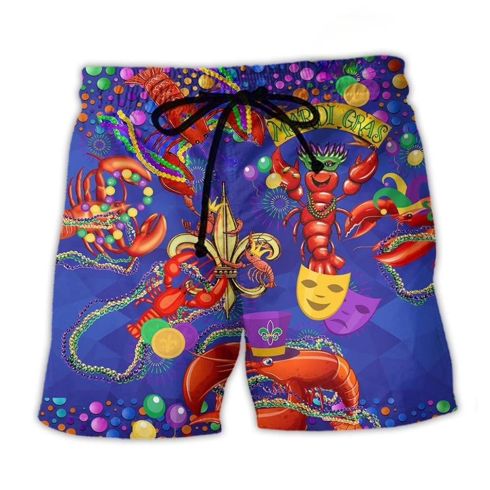 Shrimp Mardi Gras Animal Style - Beach Short