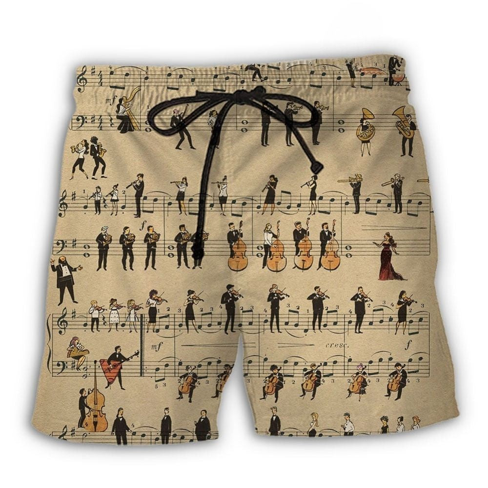 Retro Music Notes Lover – Beach Short