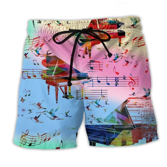 Piano Music Colorful Love Life – Beach Short