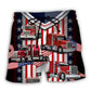 USA Flag Truck Driver Patriotic Style – Beach Short
