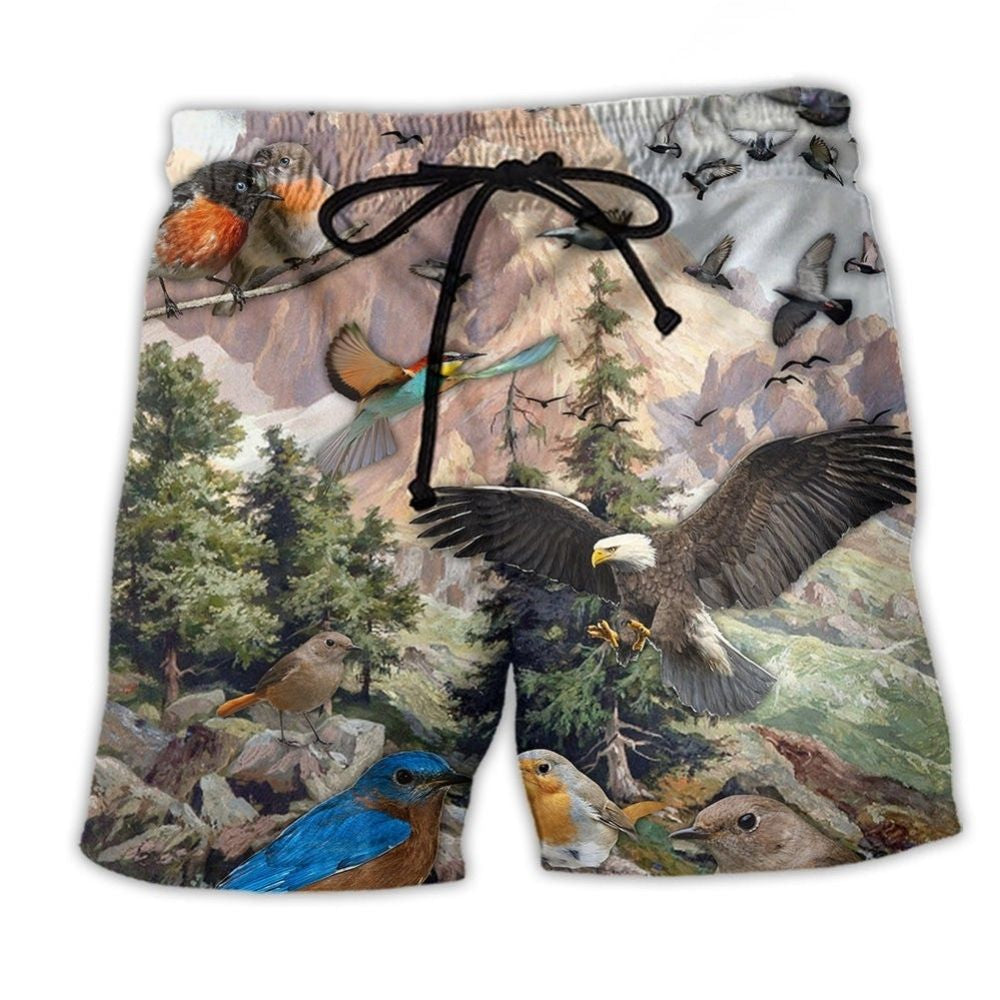 Birds Mountain Nature Classic Art – Beach Short