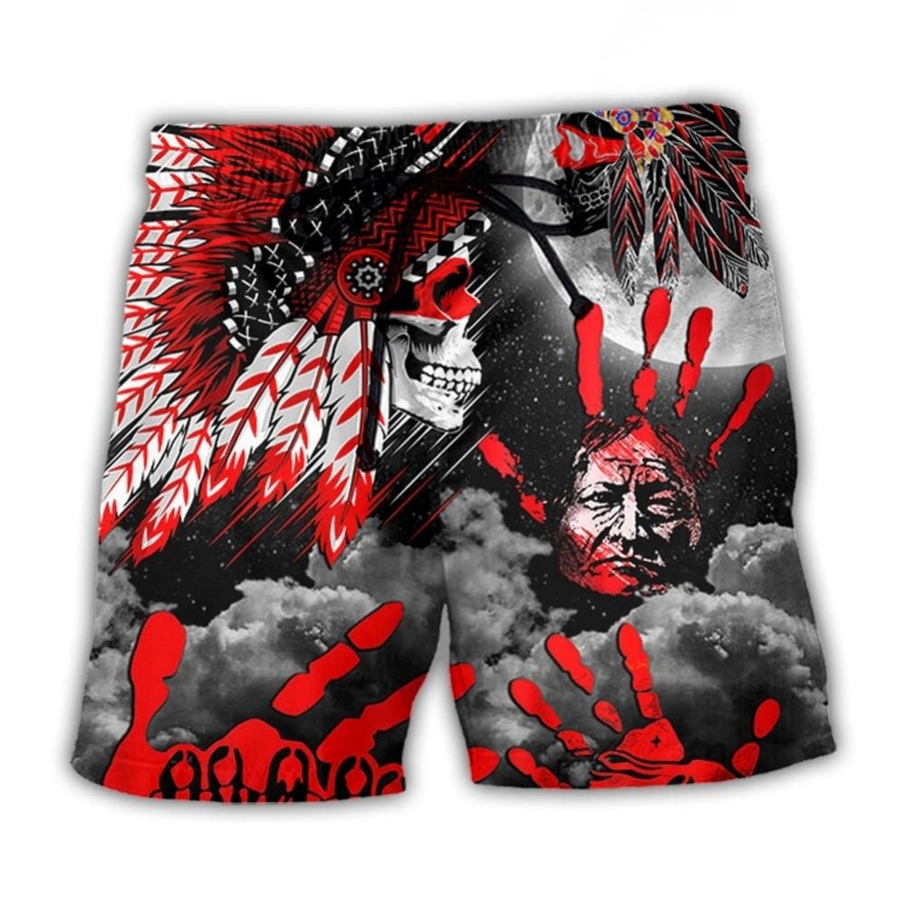 Native Halloween Skull Moon Night – Beach Short