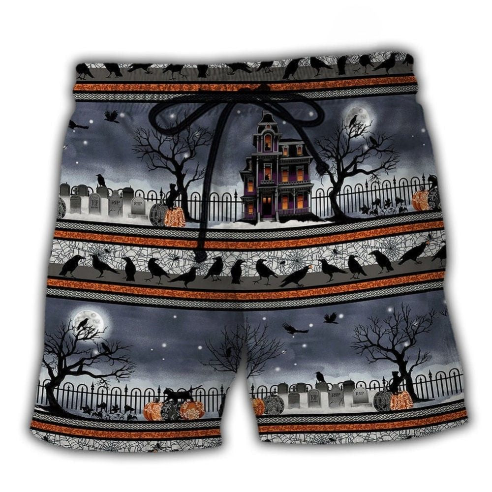 Scared Spooky Night Border Halloween – Beach Short