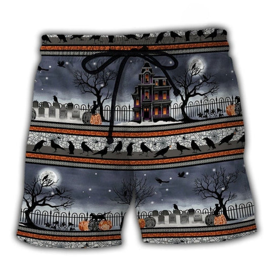 Scared Spooky Night Border Halloween – Beach Short