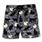 Halloween Black Cat Moon Pattern – Beach Short
