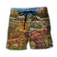 Hunting Deer Wildlife Art Style – Beach Short