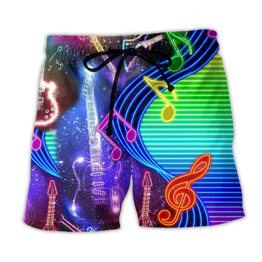 Guitar Neon Light Music – Beach Short