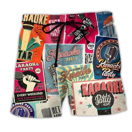 Karaoke Summer Party Colorful Art – Beach Short