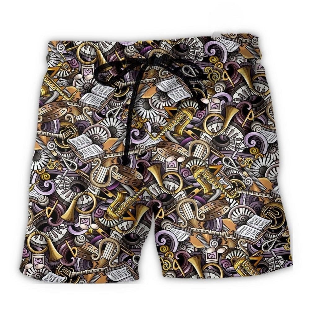 Classical Music Makes Me Happy Quote – Beach Short