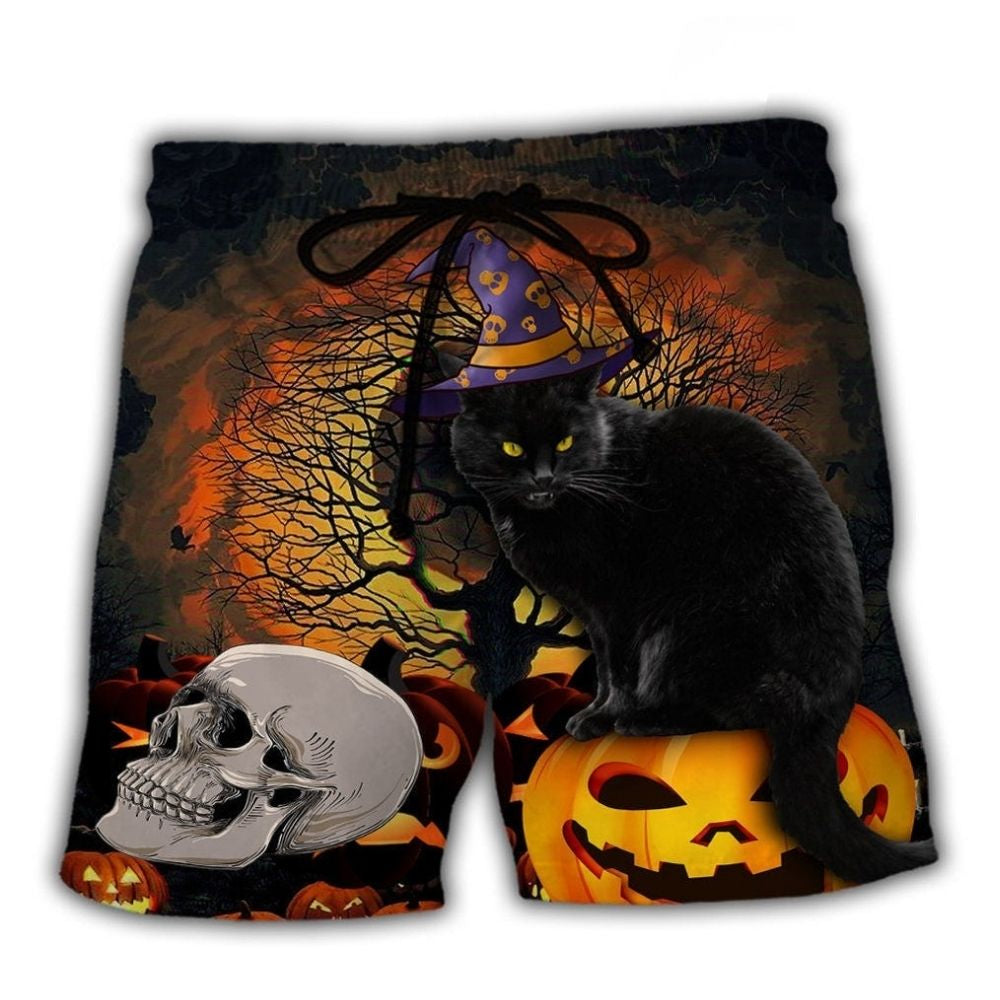 Black Cat Pumpkin Scary – Beach Short