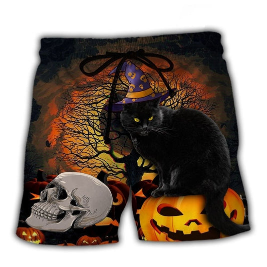 Black Cat Pumpkin Scary – Beach Short