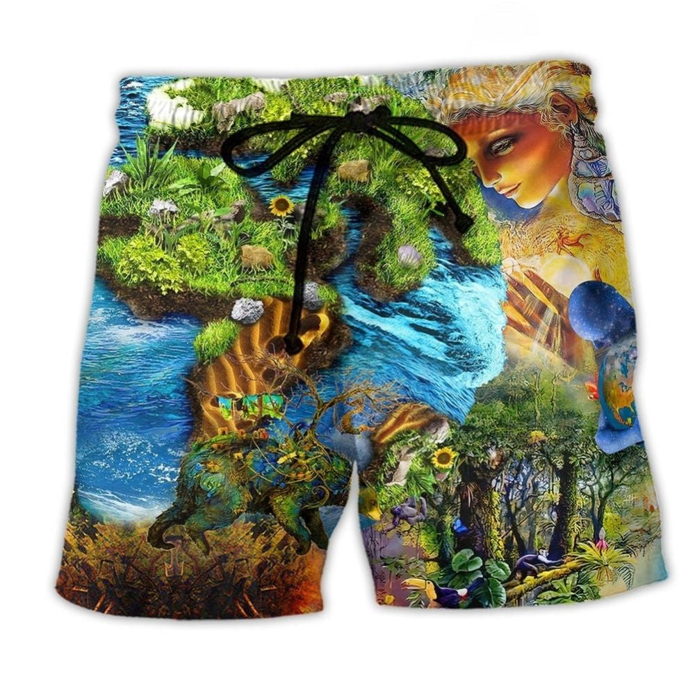 Earth Environmental Protection Message Art – Beach Short