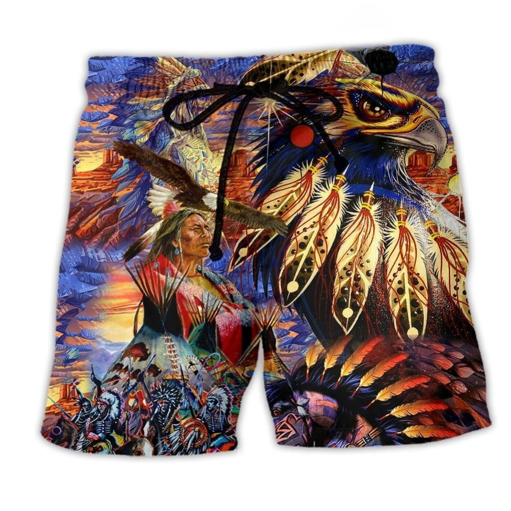 Native Eagle Heart Inspired Art – Beach Short
