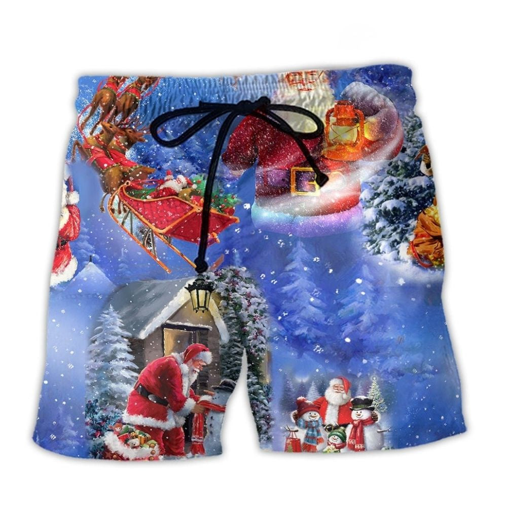 Merry Xmas Santa Coming To Town - Beach Short