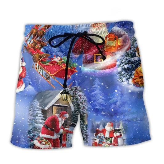 Merry Xmas Santa Coming To Town - Beach Short
