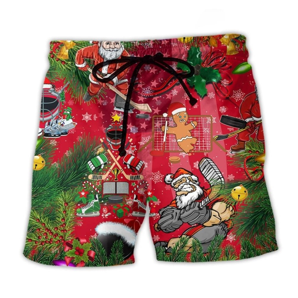 Christmas Hockey Santa Reindeer – Beach Short