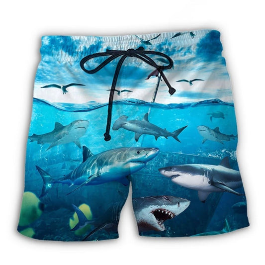 Dark Ocean Shark Art – Beach Short