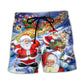 Cute Funny Santa Holiday Art – Beach Short