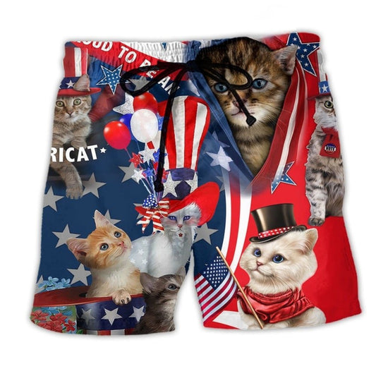 America Proud Cat Lover – Beach Short