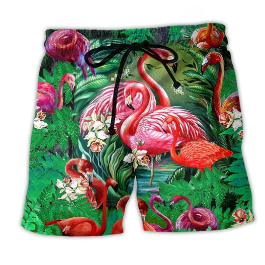 Flamingo Floral Life Love – Beach Short