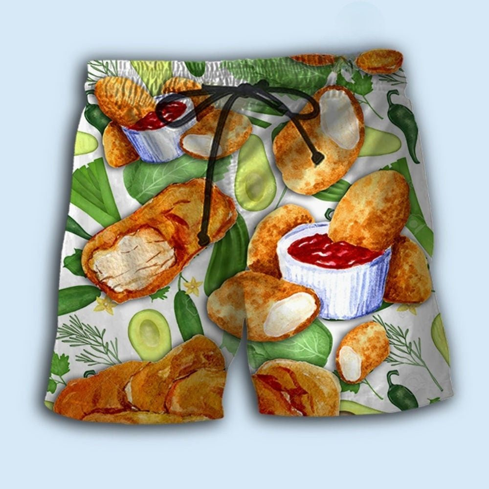 Chicken Nugget Lover Fun Food Art – Beach Short