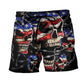 America Skull Love Forever - Beach Short
