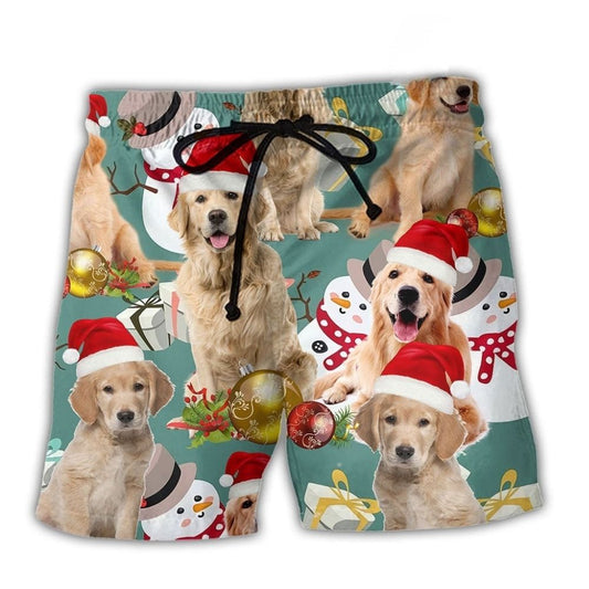 Golden Retriever Merry Christmas – Beach Short