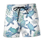 Blue Turtle Simple Ocean Art – Beach Short