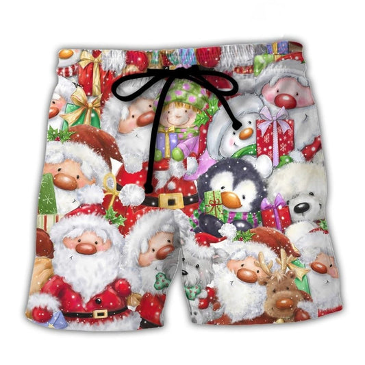 Christmas Santa And Friends Holiday Joy – Beach Short