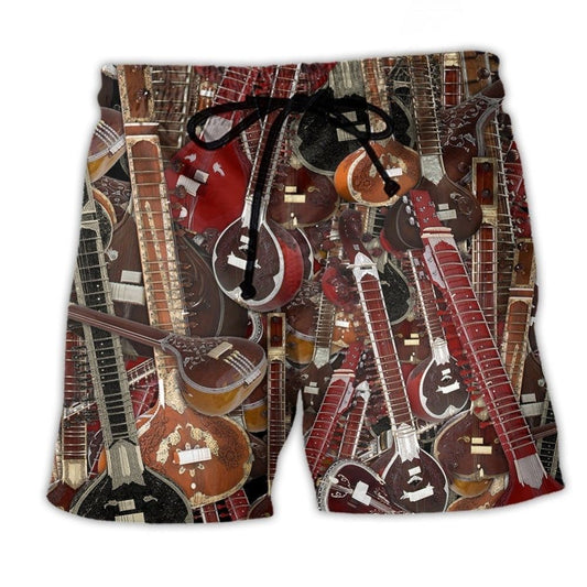 Sitar Player Humor Music Quote Art – Beach Short