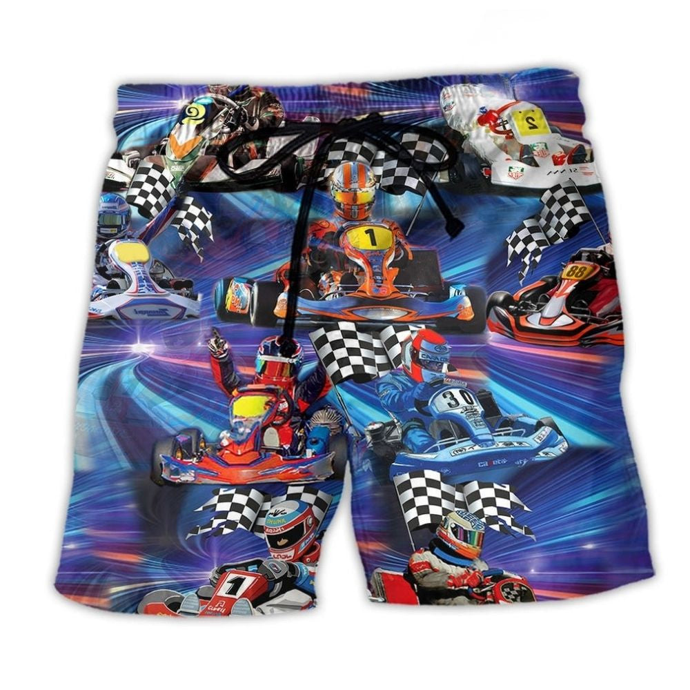 Kart Racing Go Kart Blue Style – Beach Short