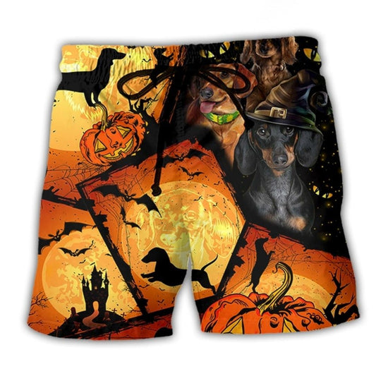 Dachshund Pumpkin Halloween – Beach Short