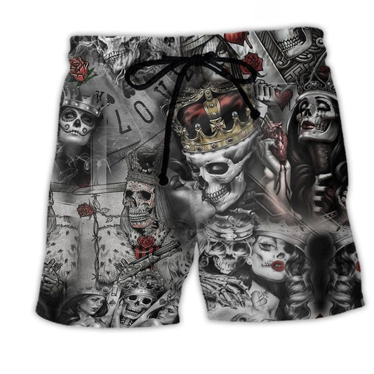 Skull Poker Skull Love Is Blind – Beach Short