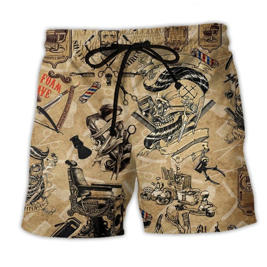 Vintage Barber Shop Art – Beach Short