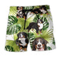 Bernese Mountain Dog Tropical Art – Beach Short