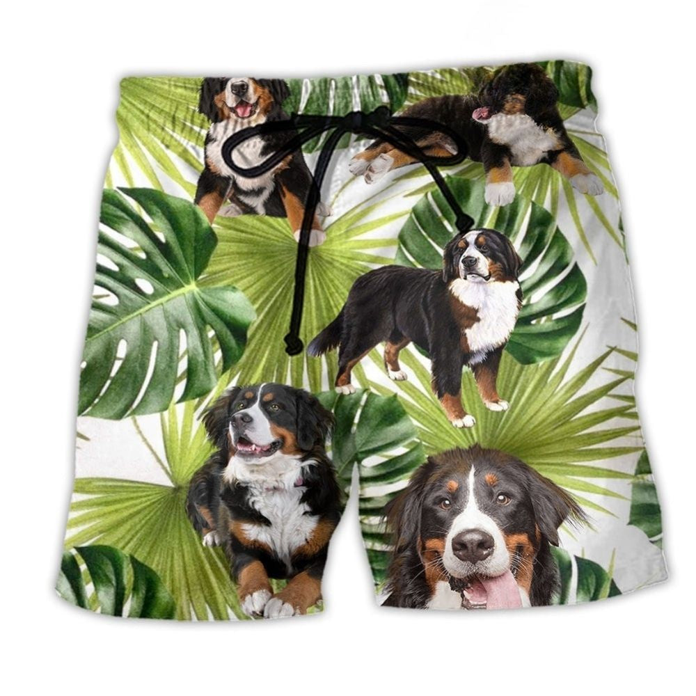 Bernese Mountain Dog Tropical Art – Beach Short