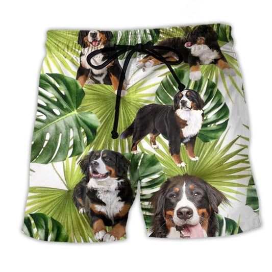 Bernese Mountain Dog Tropical Art – Beach Short