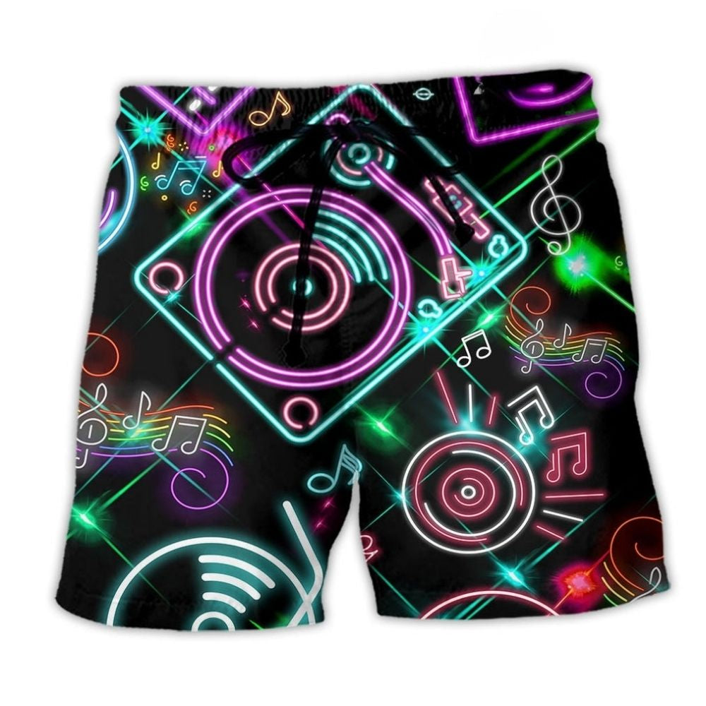 Music Record Player Memory Art – Beach Short