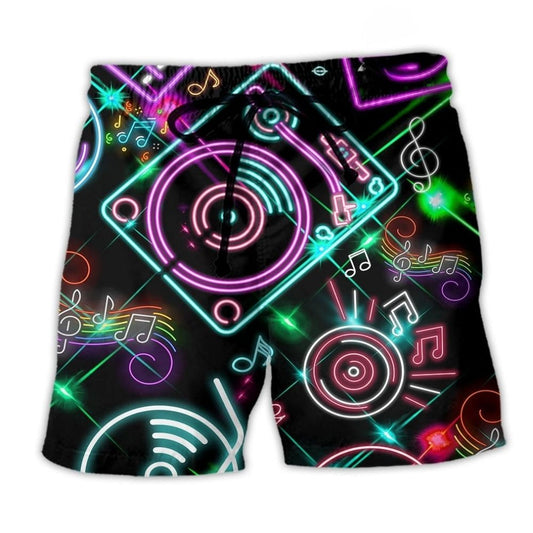 Music Record Player Memory Art – Beach Short