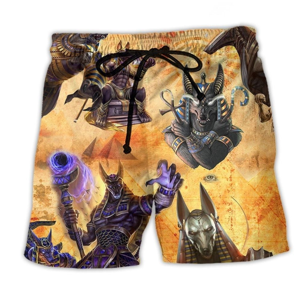 Egyptian Anubis Mythology Art Style – Beach Short