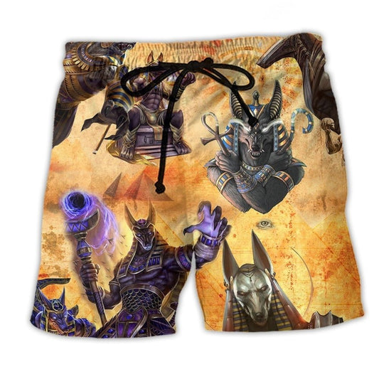 Egyptian Anubis Mythology Art Style – Beach Short