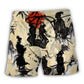 Samurai Mountain Sketch Style – Beach Short