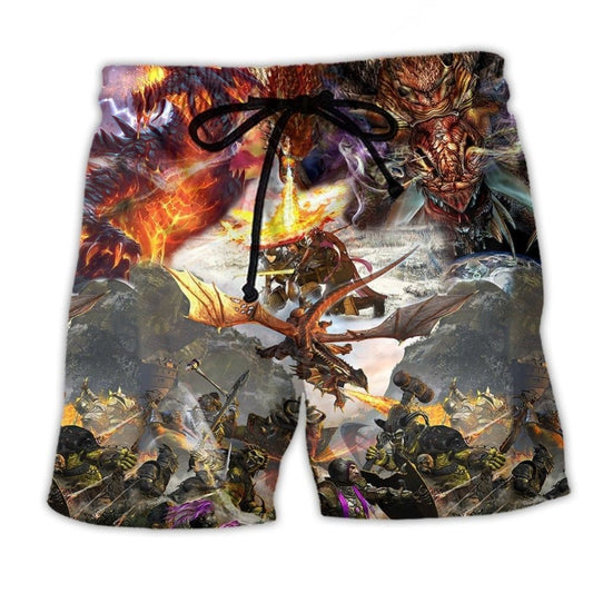 Dragon Fire Fantasy Power Art – Beach Short