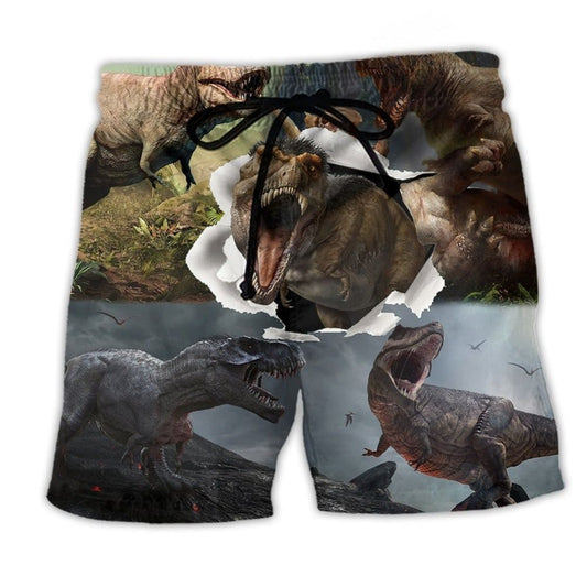 T-Rex Dinosaur Cool Adventure Art – Beach Short