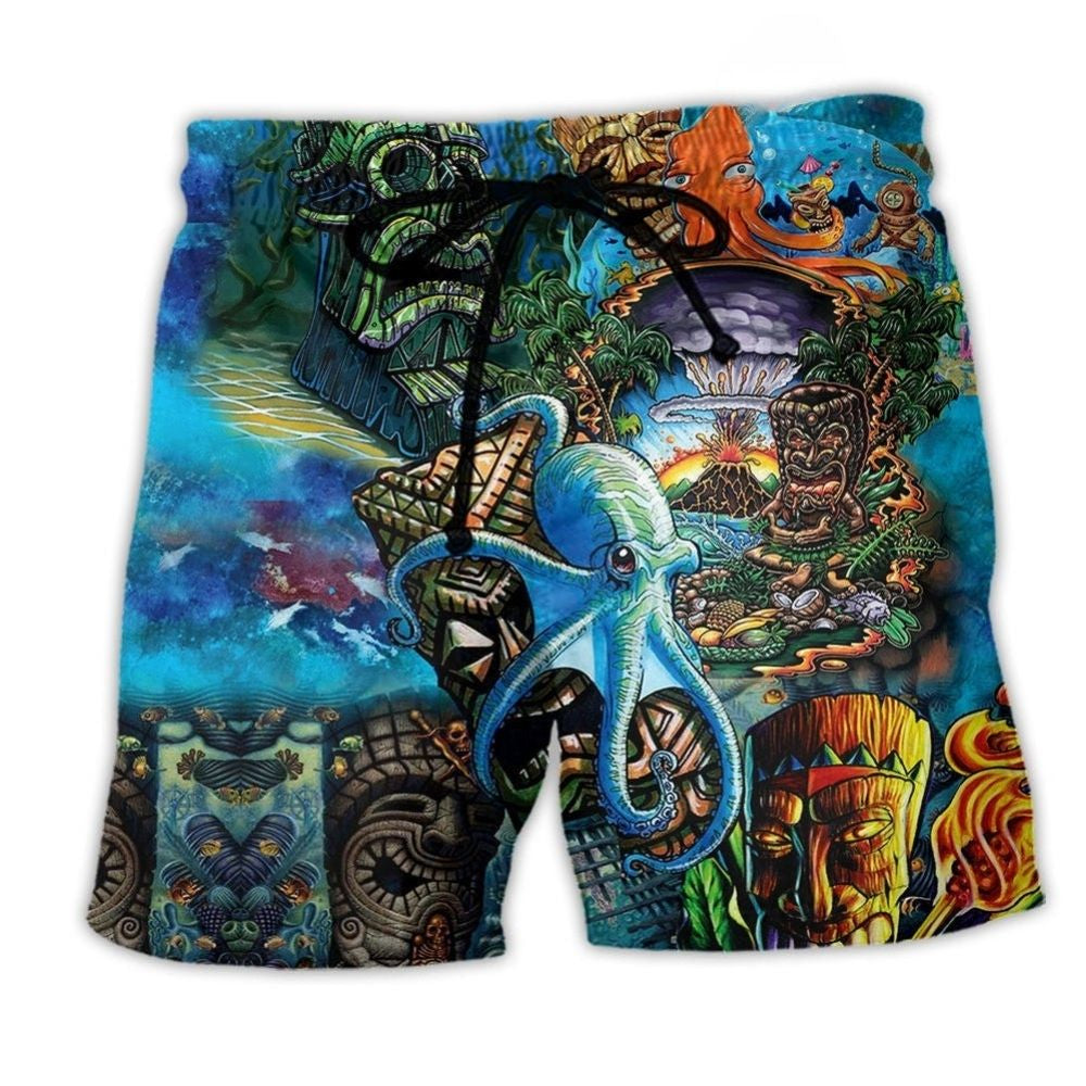 Tiki Ocean Colorful Vibes – Beach Short
