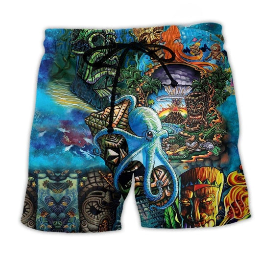 Tiki Ocean Colorful Vibes – Beach Short