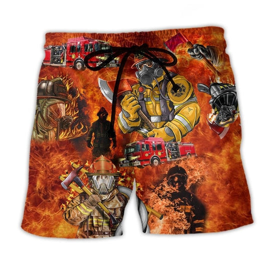 Firefighter Hotter You Are Quote – Beach Short