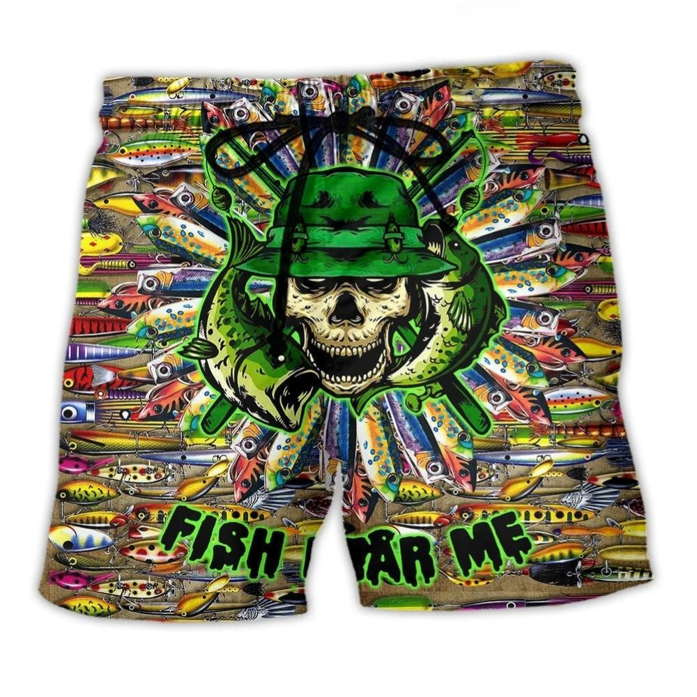 Fishing Man Skull Outdoor Art – Beach Short