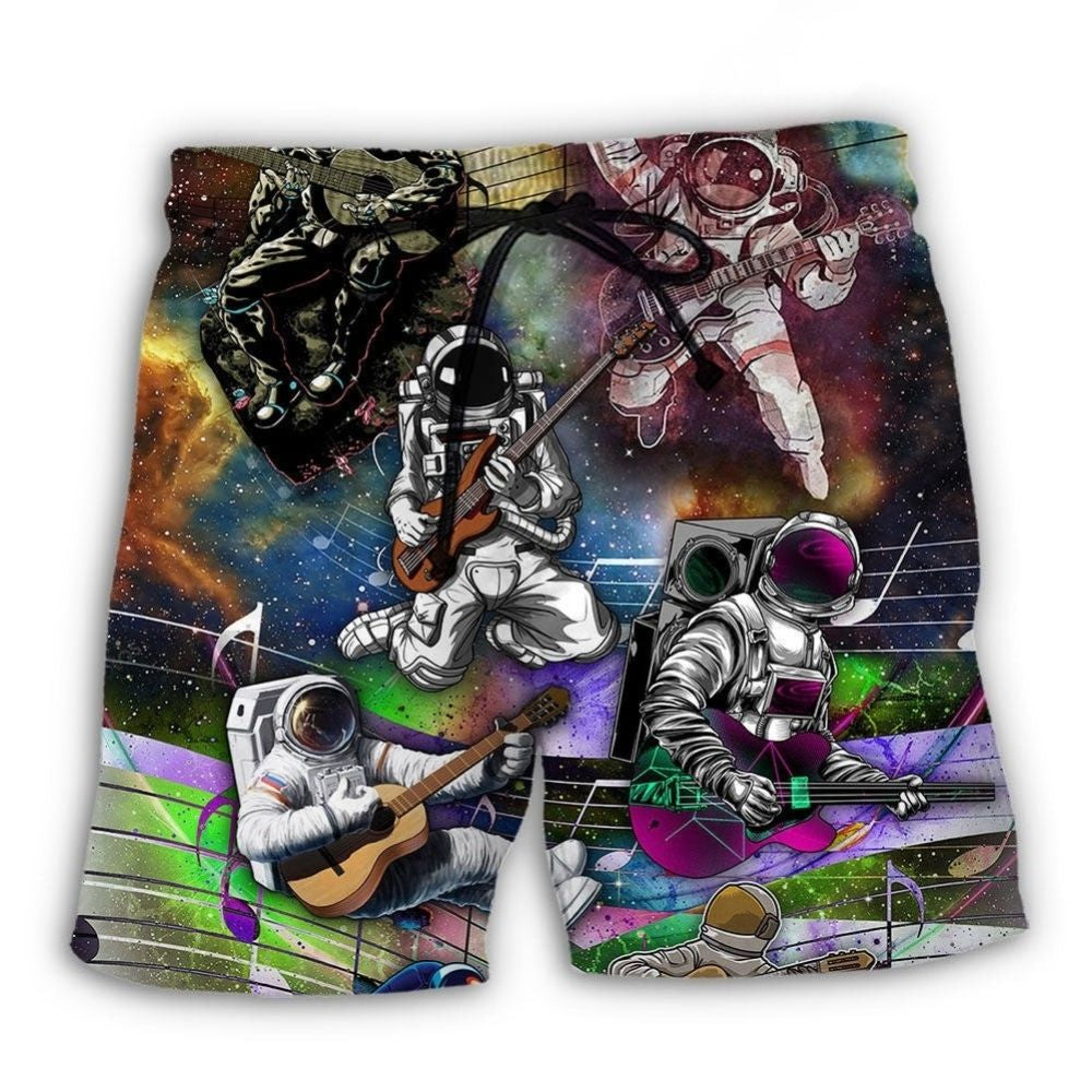 Astronaut Guitar Galaxy Music Art – Beach Short