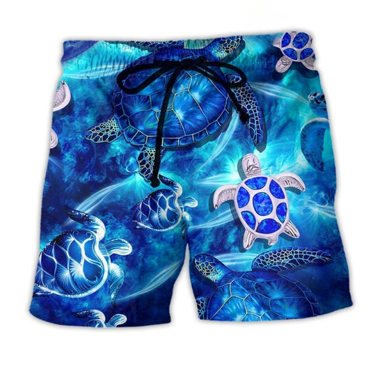Turtle Go With The Flow Blue Ocean – Beach Short